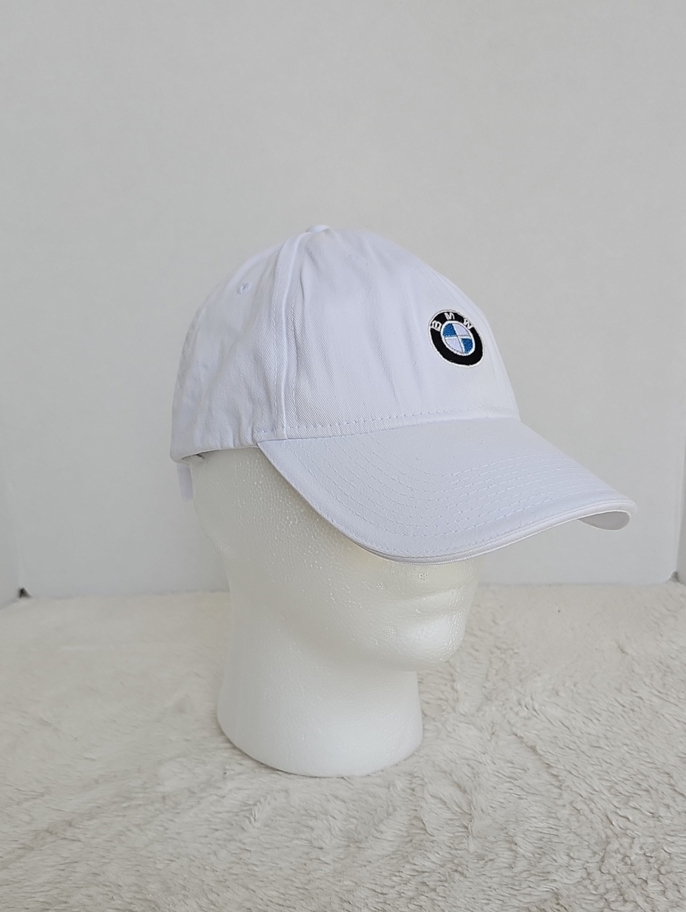 BMW Lifestyle Official White Baseball Cap Hat Embroidered Roundel Logo Adjustabl
